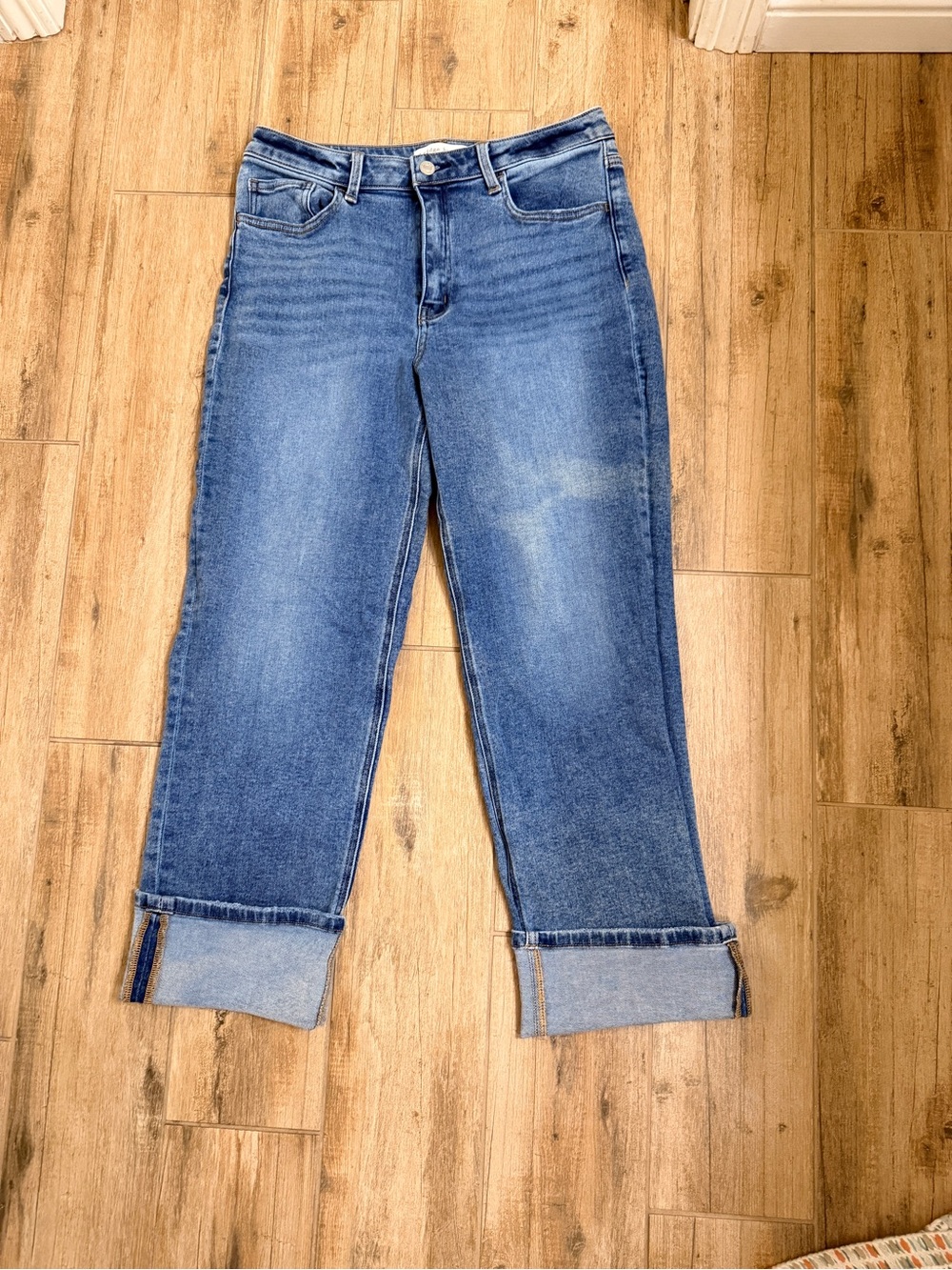 Bridge by Gly Classic Blue Women's Straight-Leg Jeans large cuff